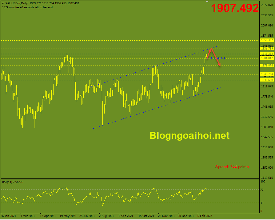 Phân tích Vàng 22/2-Căng thẳng địa chính trị hỗ trợ giá vàng